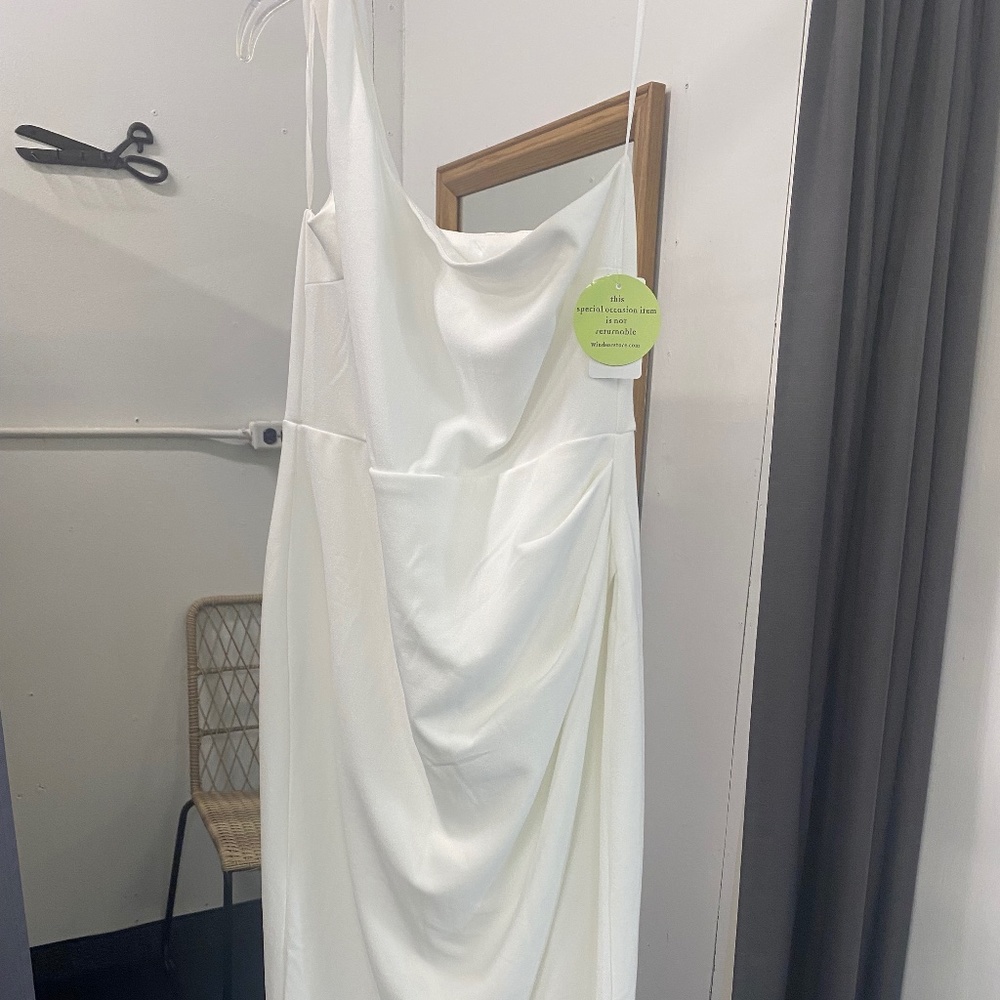 White Midi One Shoulder